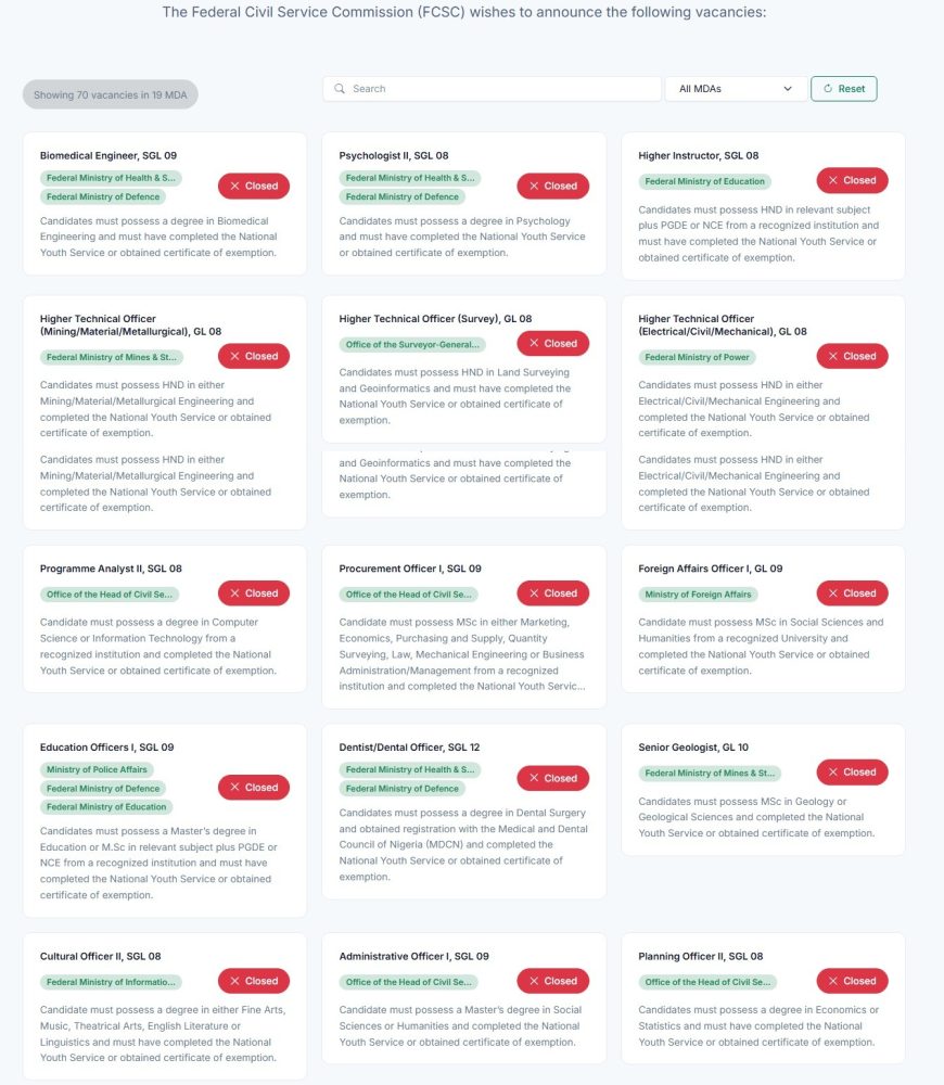 FCSC Recruitment: Portal Login, Shortlisted Candidates, Application Form, Eligibility, How To Apply